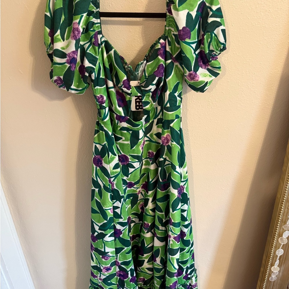 ASOS Green and Purple Floral Maxi Dress